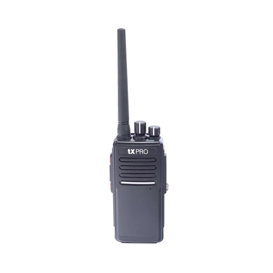 Portable Radio UHF 400-512 MHz, Digital DMR & Analog, 5 W, Includes antenna, battery, charger & clip, 16 preconfigured channels, FCC Certificate