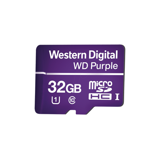 WD PURPLE 32GB microSD, Specialized for Surveillance