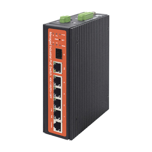 Rugged Power & Connectivity: Wi-Tek WI-PMS305GF-I Industrial PoE Switch with 24/48V Mixed 802.3af/at/bt PoE, SFP Uplink, Extreme Temperature Support & 6kV Surge Protection