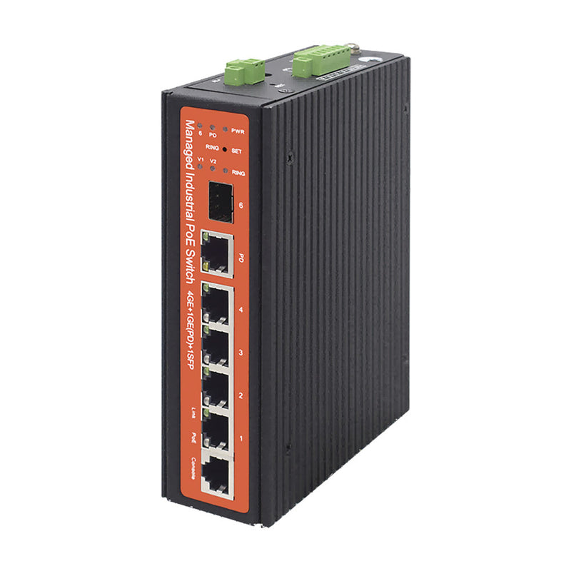 Rugged Power & Connectivity: Wi-Tek WI-PMS305GF-I Industrial PoE Switch with 24/48V Mixed 802.3af/at/bt PoE, SFP Uplink, Extreme Temperature Support & 6kV Surge Protection