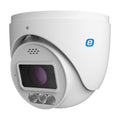 Turret IP 8 MP / POE / 24/7 Color Image / 131ft (40m) Smart Dual Light (White Light + IR) / Integrated WDR (120dB) / Micro SD / IP66 / 2.8 mm Lens / Cloud Video Recording / Metal / Red and blue strobe / Integrated Siren / Two way audio