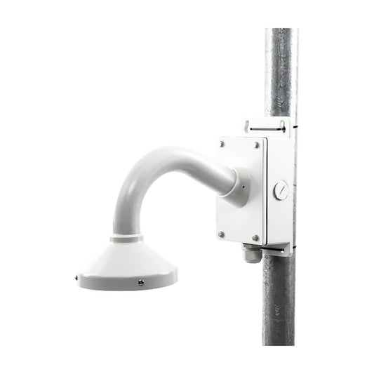 Universal wall mount with junction box for dome and bullet cameras