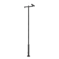 Specialized sectioned pole for the installation of video surveillance, includes foundation base, bracket for PTZ camera.