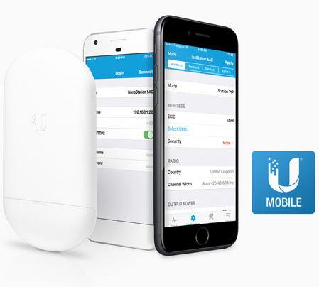 NanoStation airMAX AC CPE up to 450 Mbps 5 GHz (5150 - 5875 MHz) with 16 dBi integrated antenna